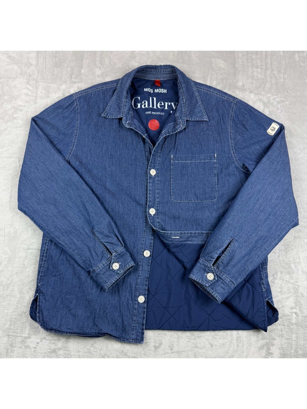 MOS MOSH Gallery Garry Sky Jacket XL Denim Quilted Lined Shacket Casual Designer